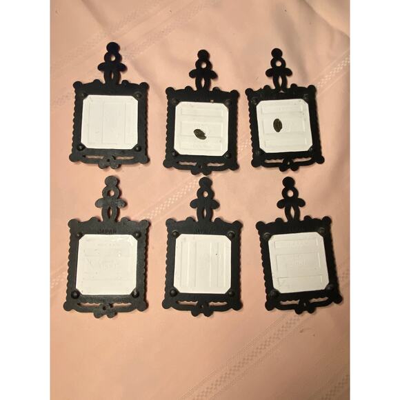 Set of 6 Cast Iron / Tile Mini Trivets with Antique Cars Ardco Japan EUC - Picture 9 of 16